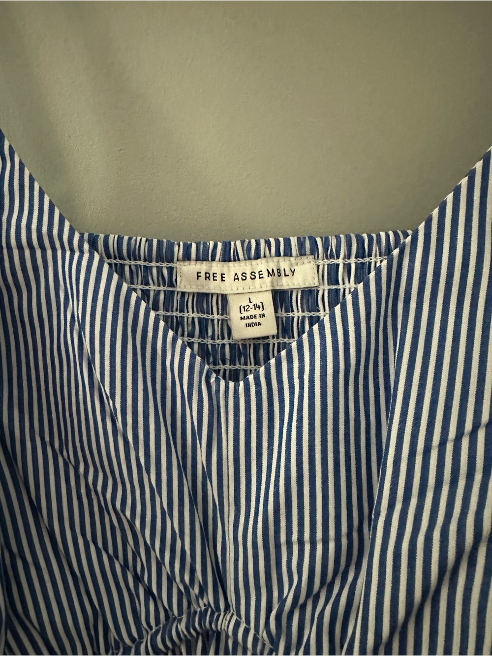 NWT Cotton Striped Blue Spaghetti Strap Tiered Mini Dress - Picture 2 of 6